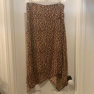 High waist leopard midi skirt